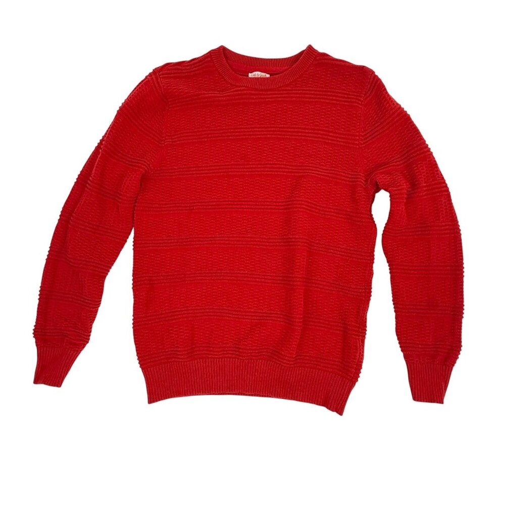 Cat & Jack Boys Red Crew-Neck Cotton Sweater Size XL